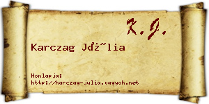 Karczag Júlia névjegykártya