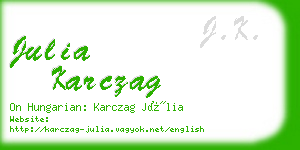 julia karczag business card